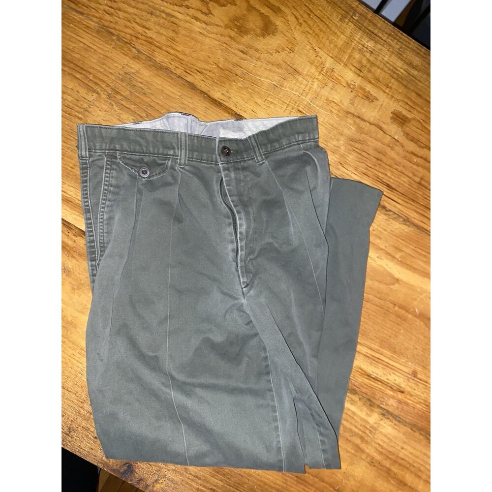 Savane Process 2000 Vintage Mens Khakis Chinos 32x29 Scotchgard No Wrinkle Green